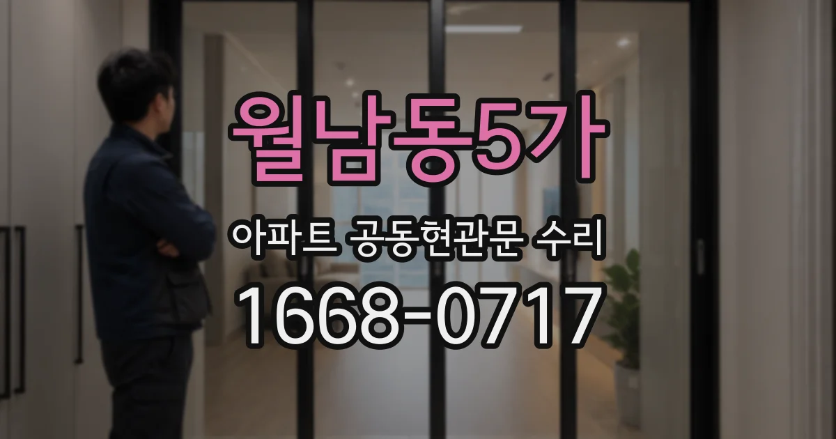 월남동5가 아파트 공동현관문 수리