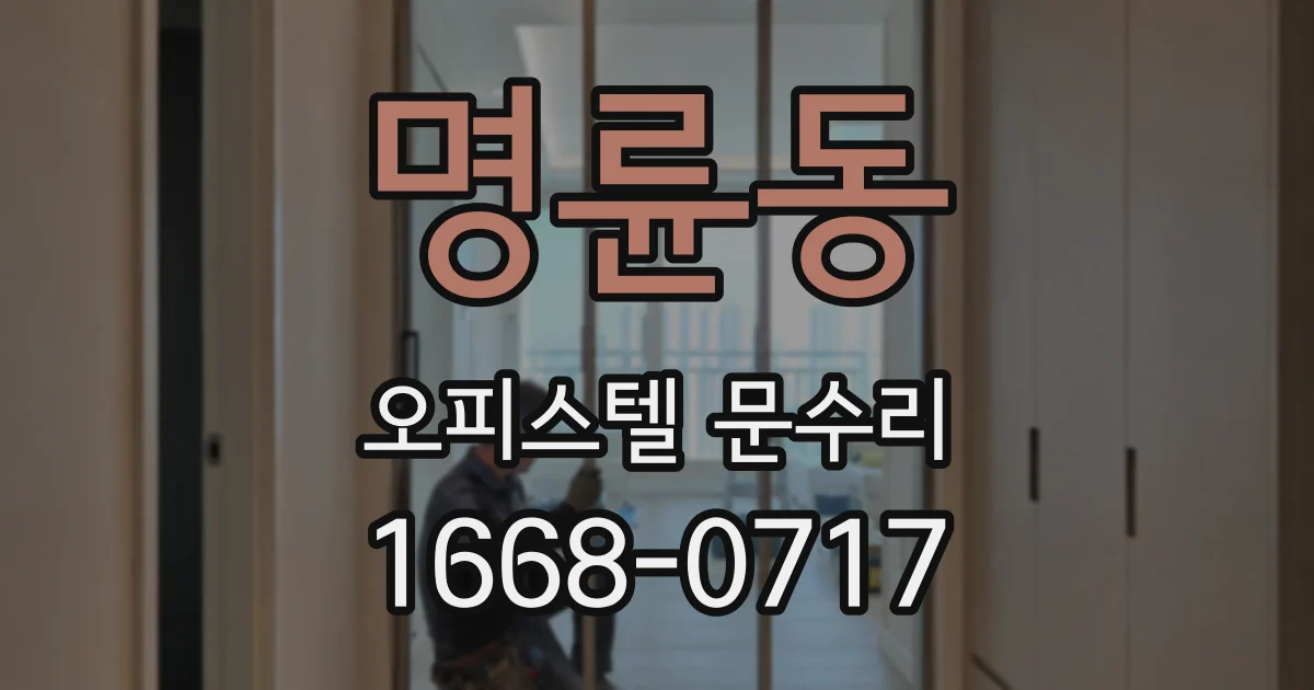 명륜동 오피스텔 문수리