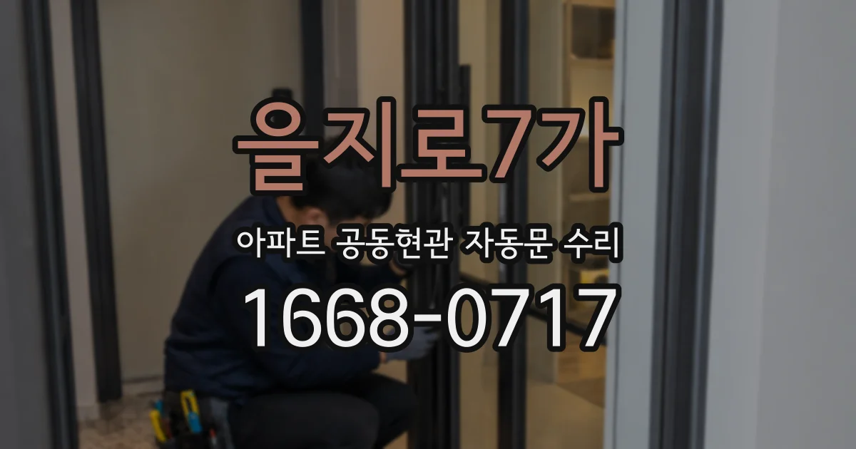 을지로7가 아파트 공동현관 자동문 수리