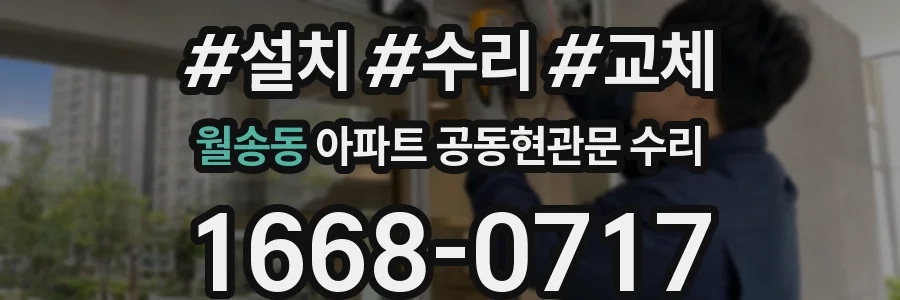 월송동 아파트 공동현관문 수리