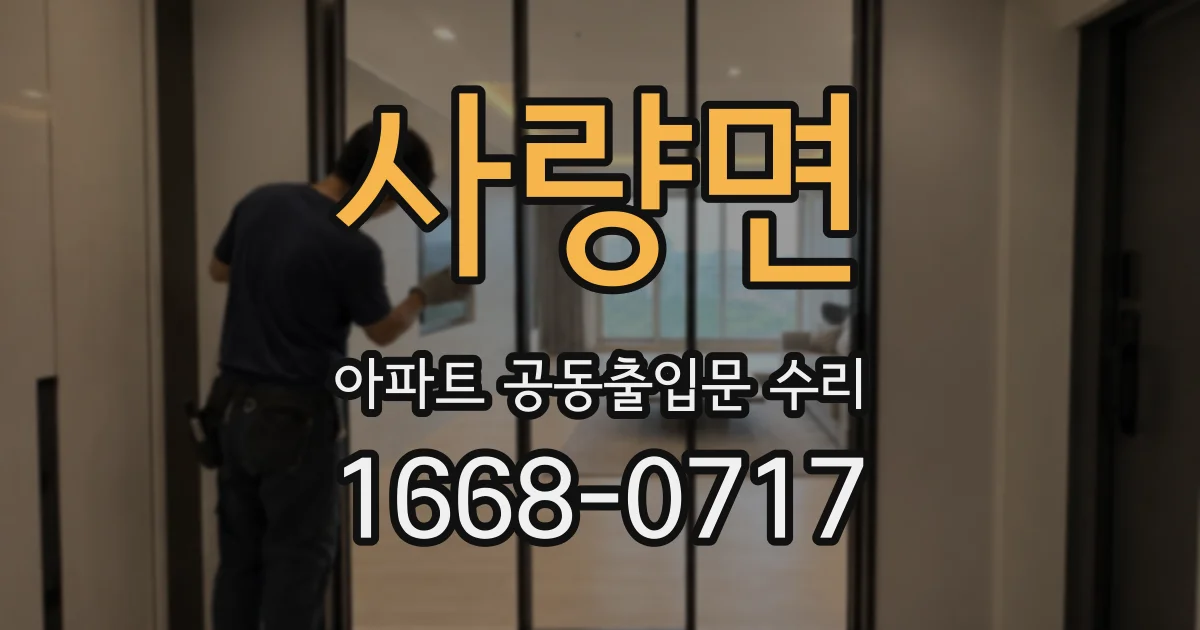 사량면 아파트 공동출입문 수리