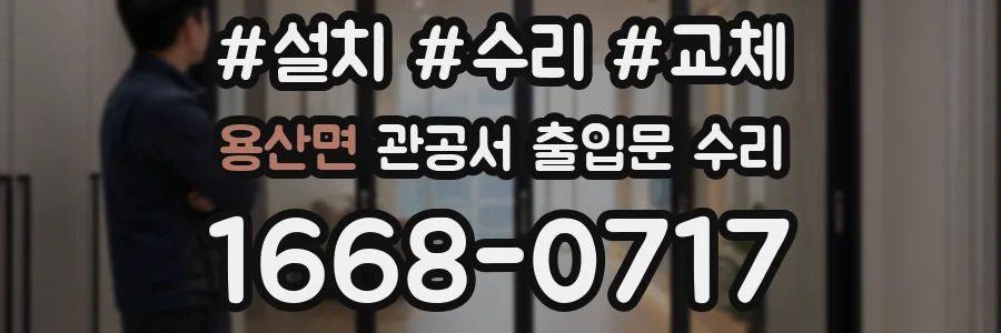 용산면 관공서 출입문 수리