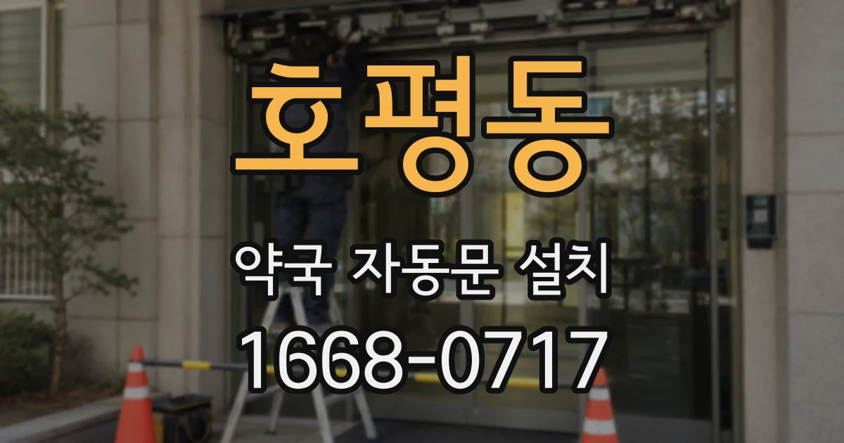 호평동 약국 자동문 설치