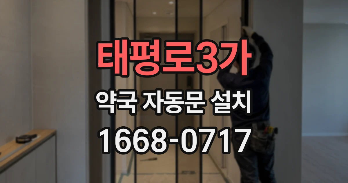 태평로3가 약국 자동문 설치