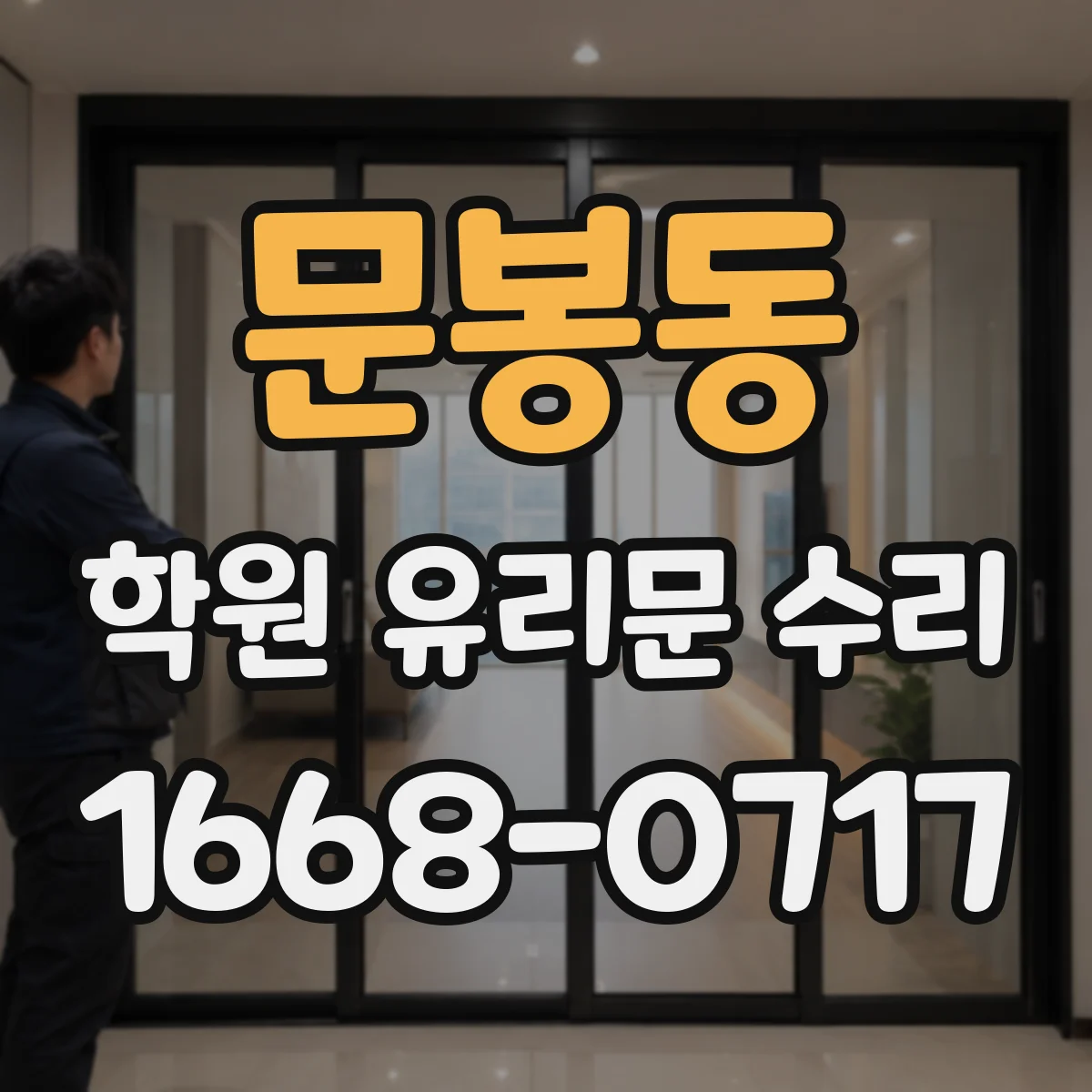 문봉동 학원 유리문 수리