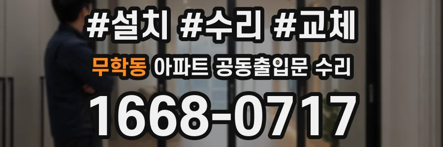무학동 아파트 공동출입문 수리