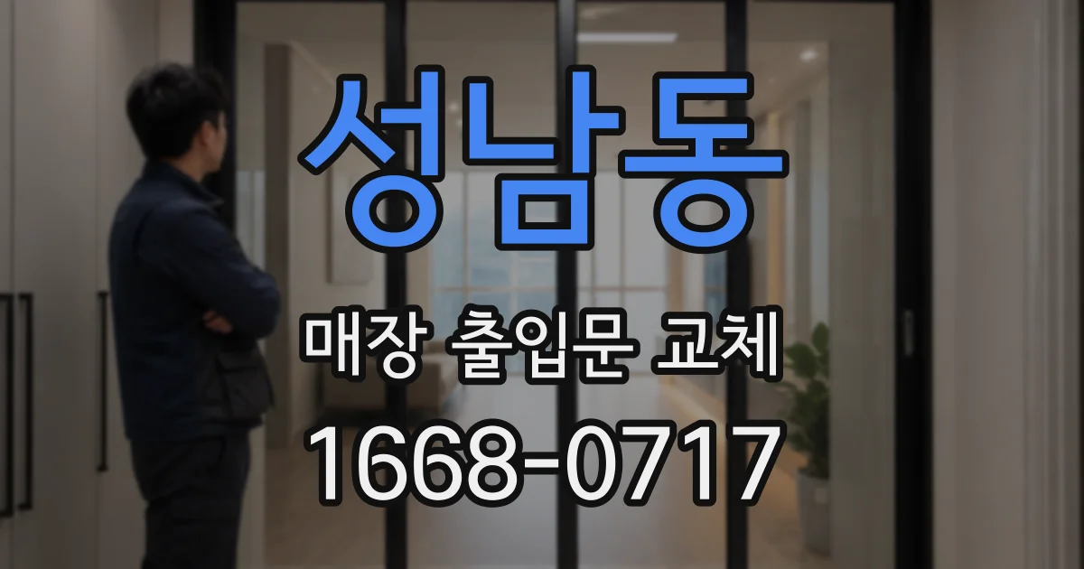 성남동 매장 출입문 교체