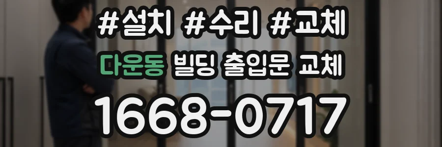 다운동 빌딩 출입문 교체