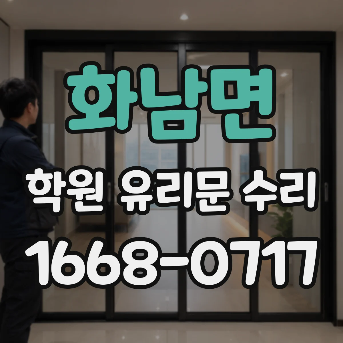 화남면 학원 유리문 수리