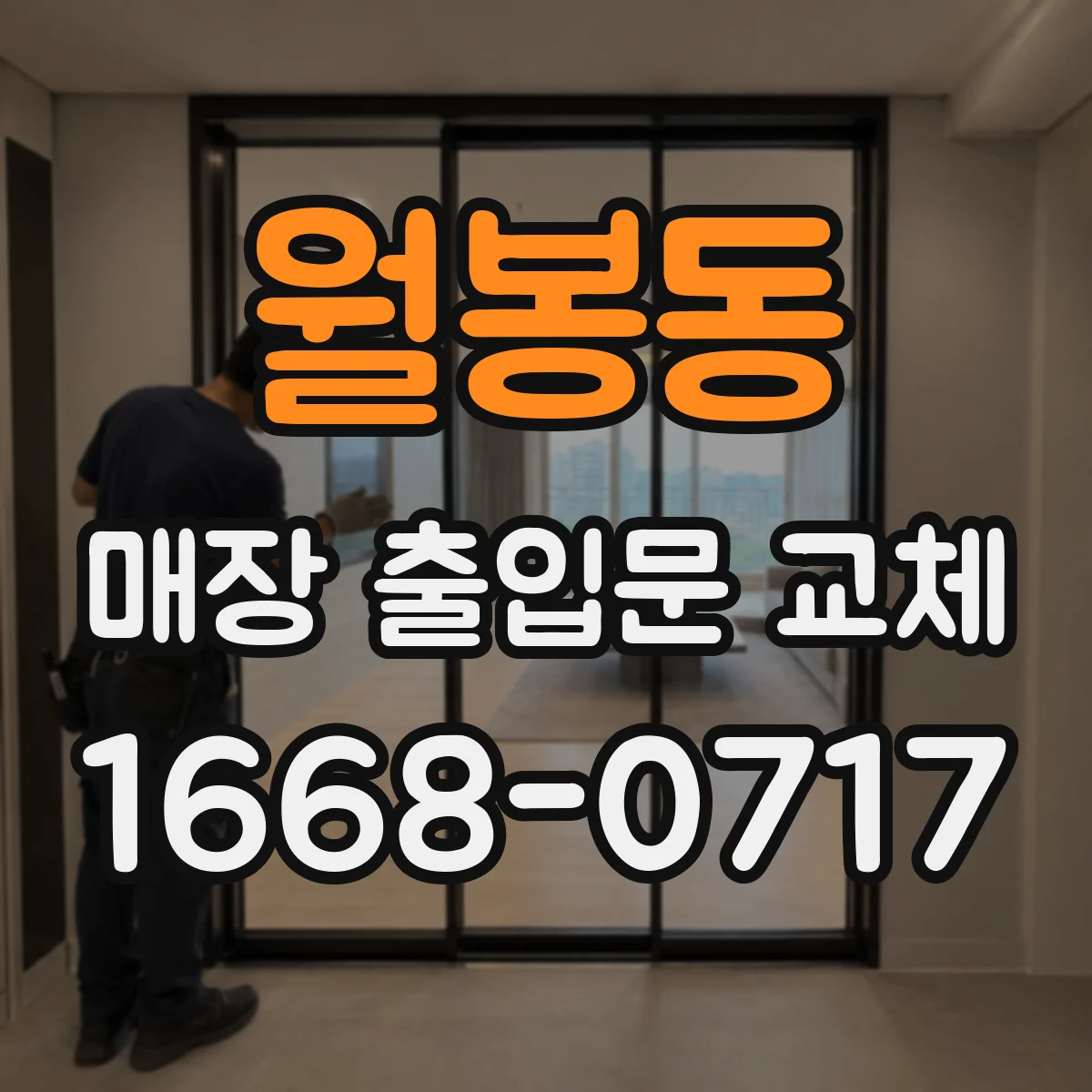 월봉동 매장 출입문 교체