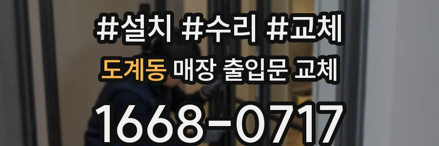 도계동 매장 출입문 교체