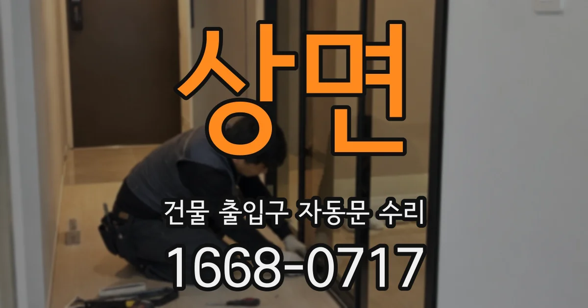 상면 건물 출입구 자동문 수리