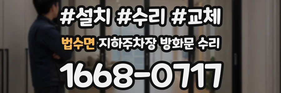 법수면 지하주차장 방화문 수리