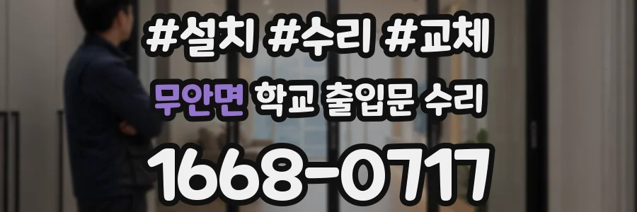 무안면 학교 출입문 수리