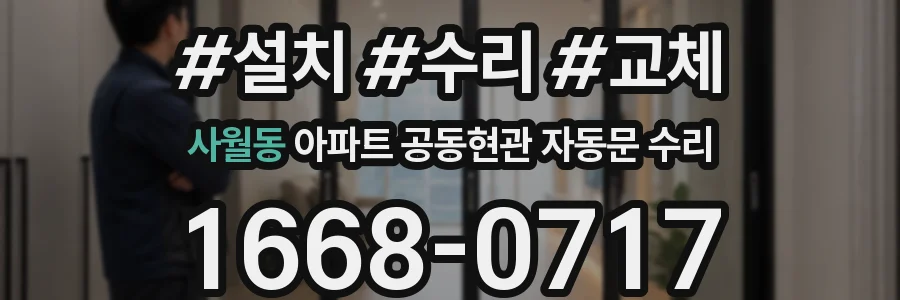 사월동 아파트 공동현관 자동문 수리