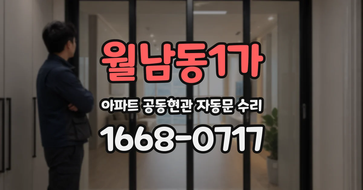 월남동1가 아파트 공동현관 자동문 수리
