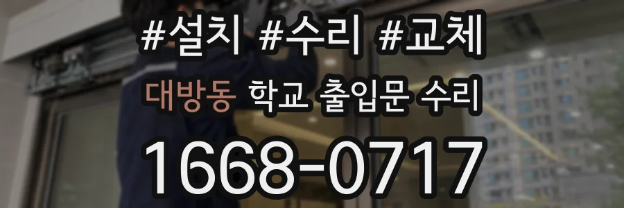 대방동 학교 출입문 수리