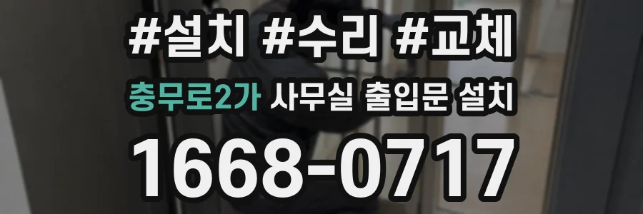 충무로2가 사무실 출입문 설치