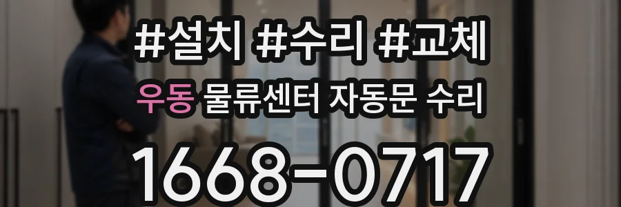 우동 물류센터 자동문 수리
