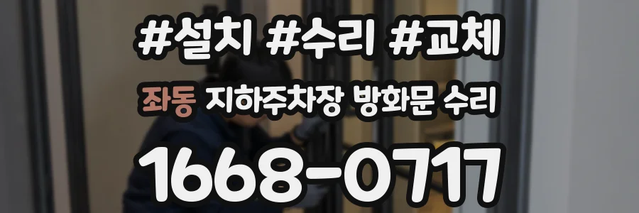 좌동 지하주차장 방화문 수리