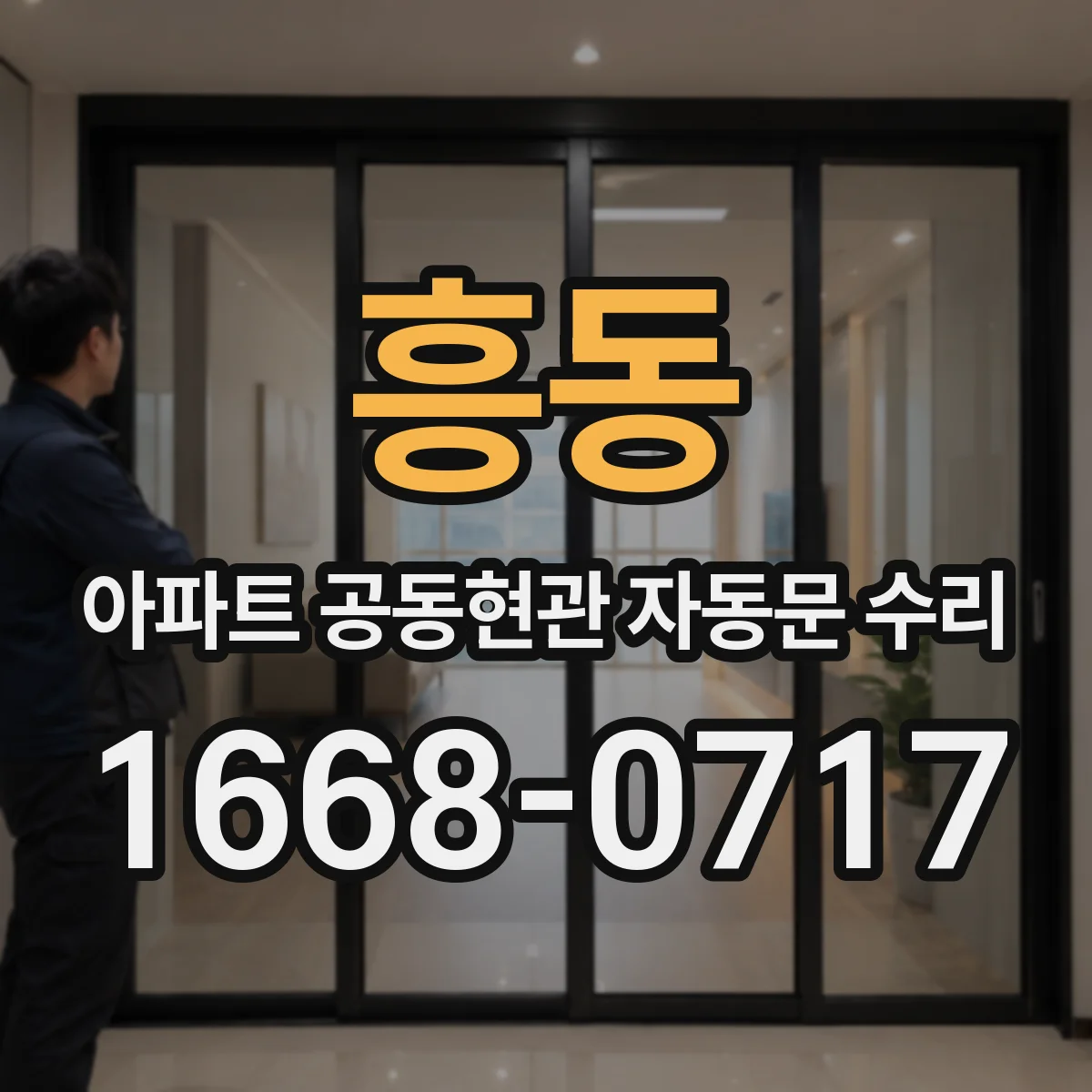 흥동 아파트 공동현관 자동문 수리