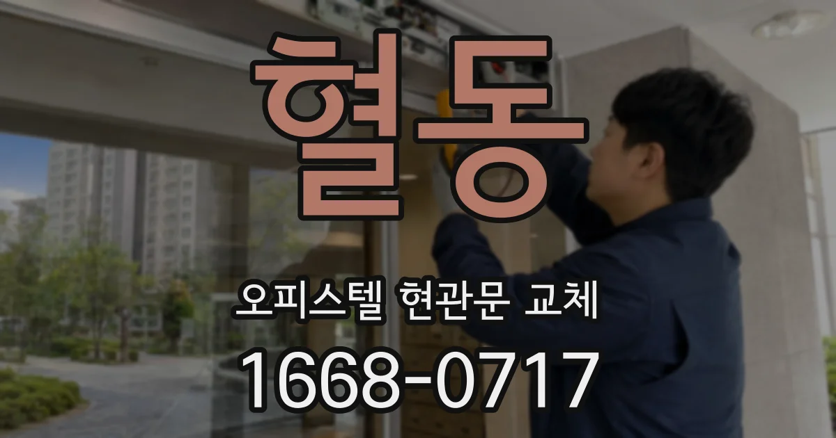 혈동 오피스텔 현관문 교체
