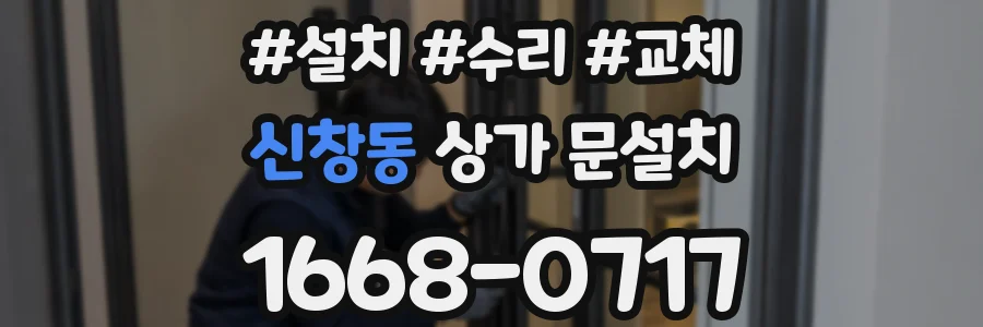 신창동 상가 문설치