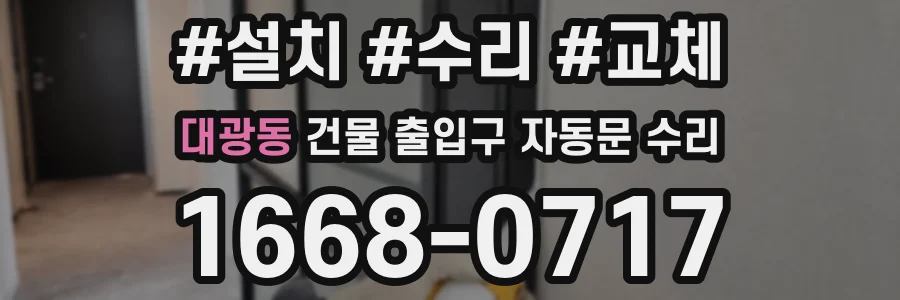 대광동 건물 출입구 자동문 수리