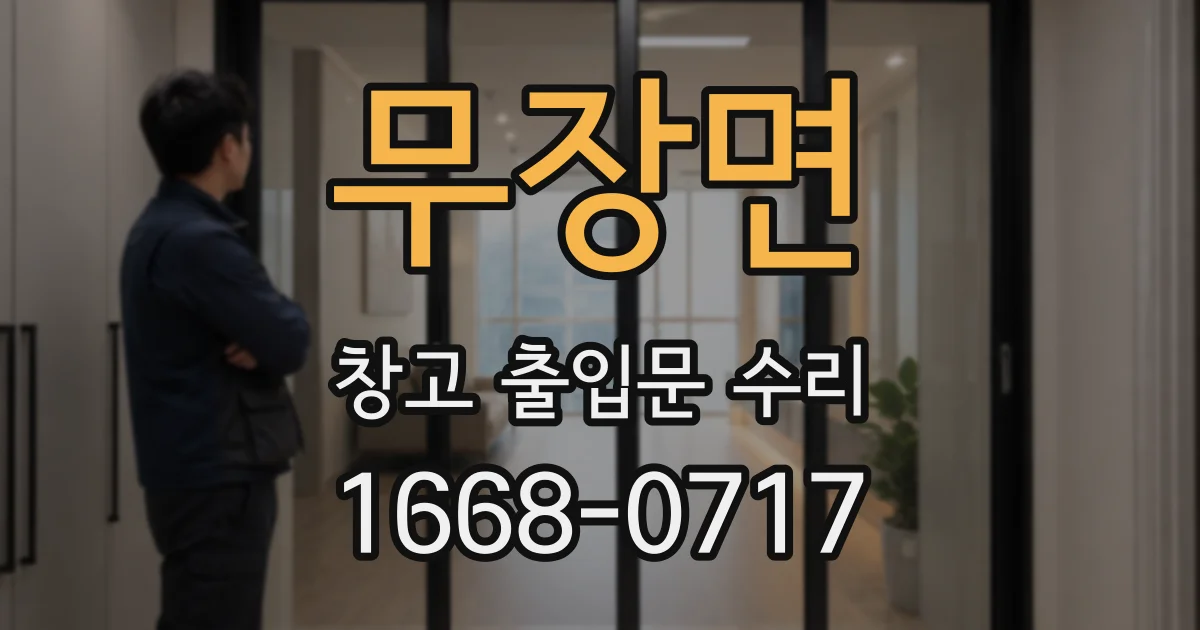 무장면 창고 출입문 수리