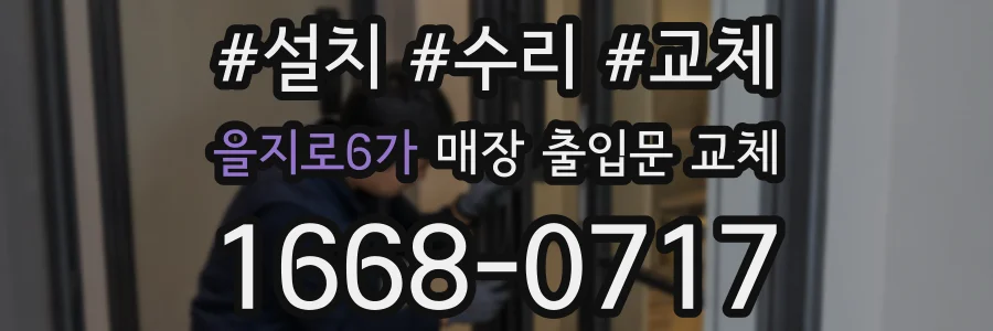 을지로6가 매장 출입문 교체