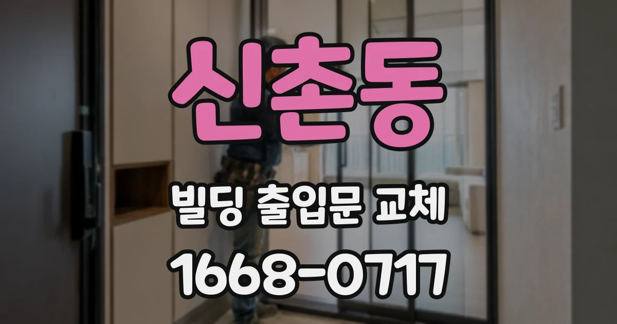 신촌동 빌딩 출입문 교체