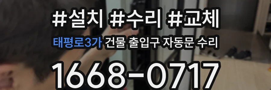 태평로3가 건물 출입구 자동문 수리