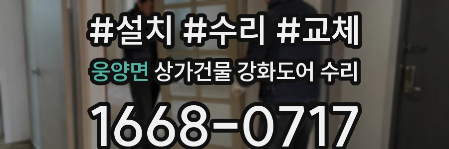 웅양면 상가건물 강화도어 수리