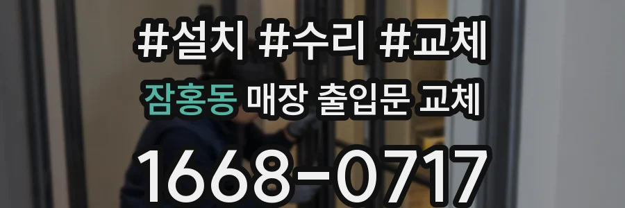 잠홍동 매장 출입문 교체