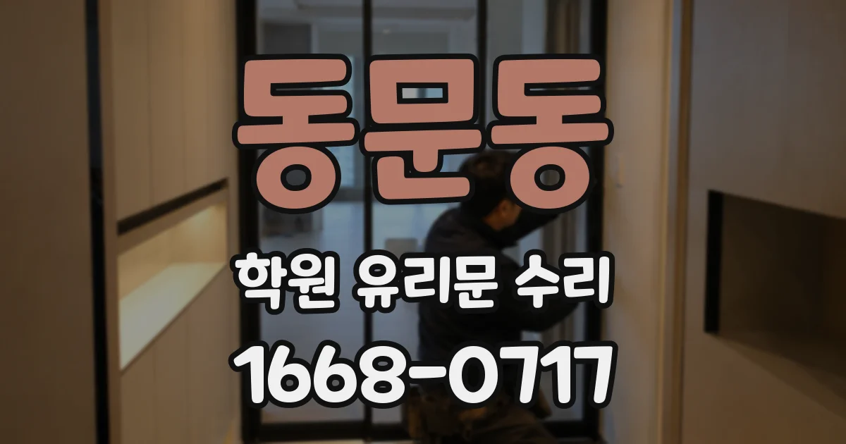 동문동 학원 유리문 수리