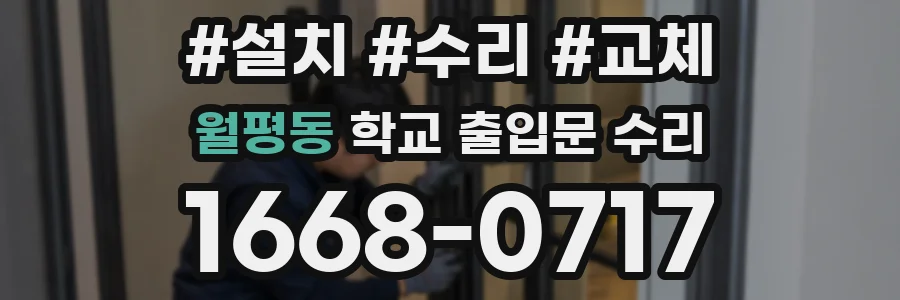 월평동 학교 출입문 수리