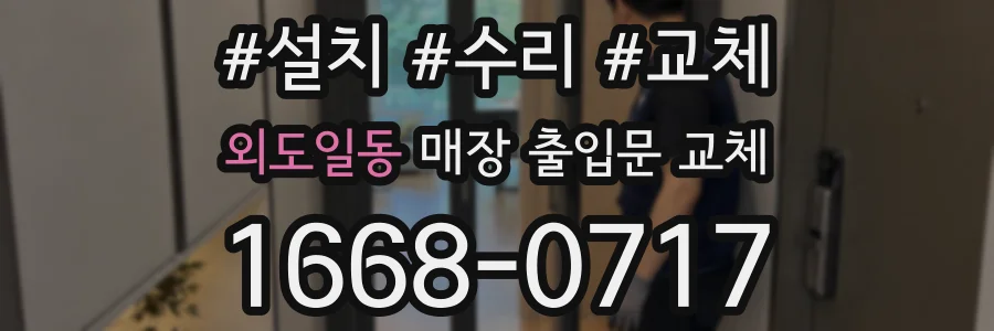 외도일동 매장 출입문 교체