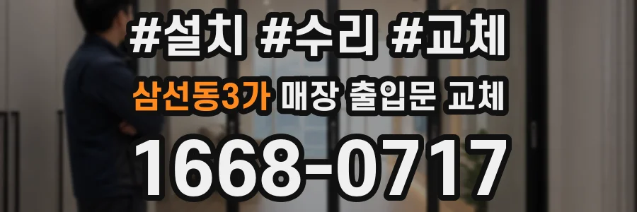 삼선동3가 매장 출입문 교체