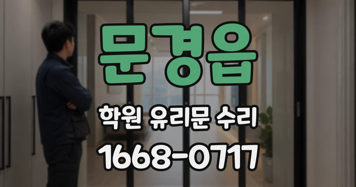 문경읍 학원 유리문 수리