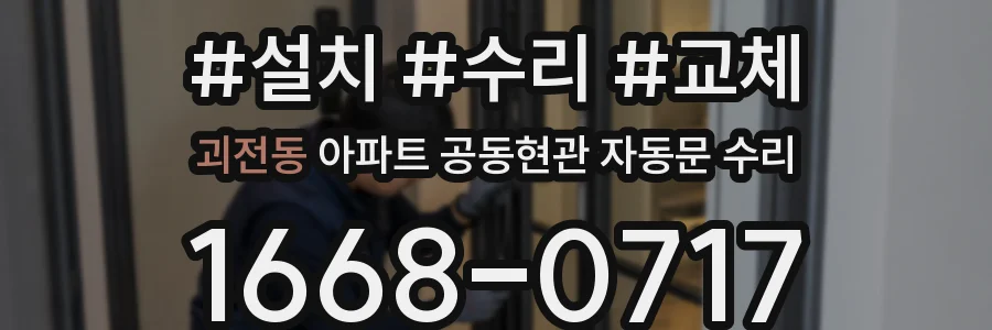 괴전동 아파트 공동현관 자동문 수리