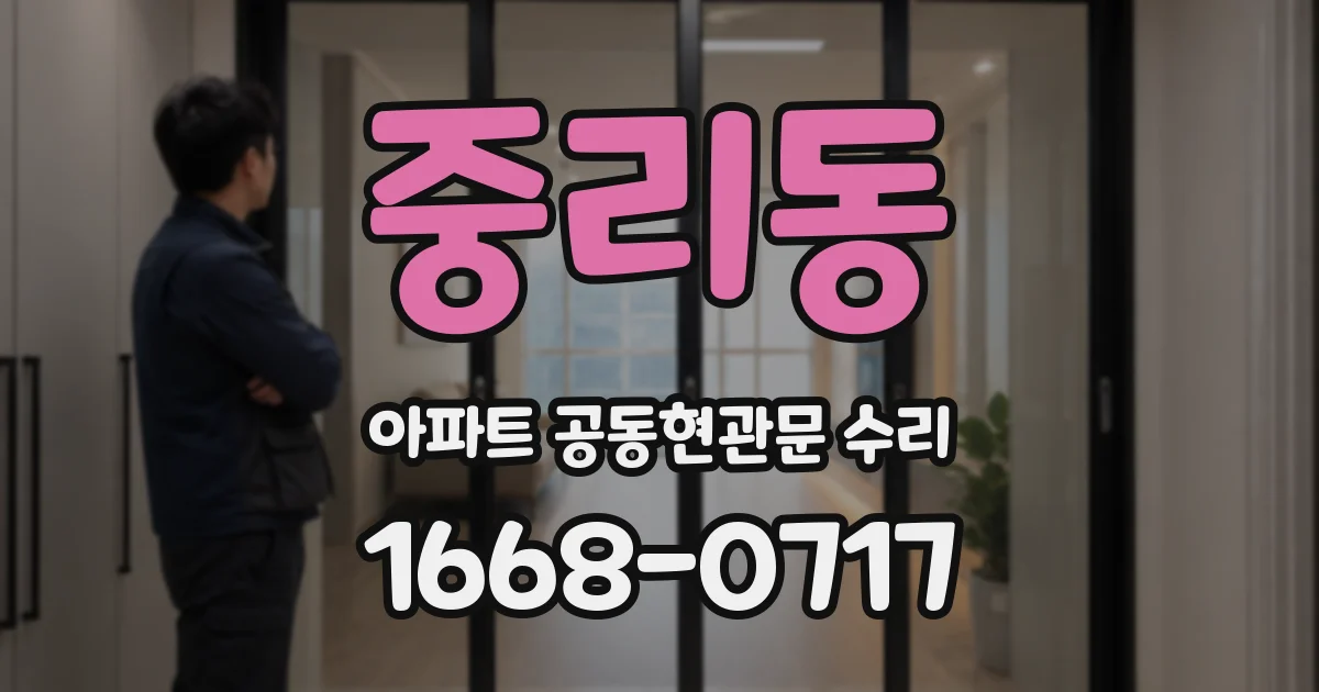 중리동 아파트 공동현관문 수리