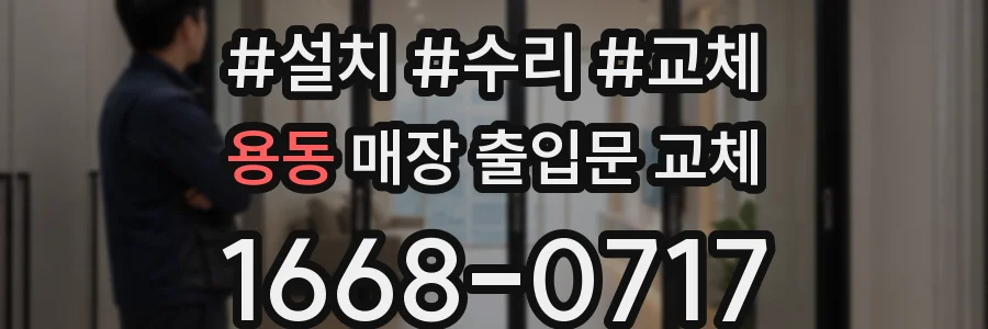 용동 매장 출입문 교체