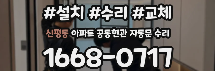 신평동 아파트 공동현관 자동문 수리