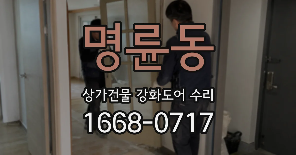 명륜동 상가건물 강화도어 수리