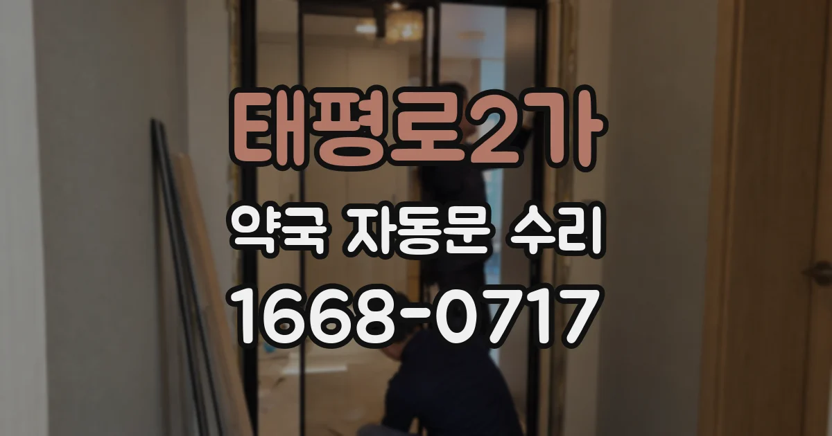 태평로2가 약국 자동문 수리