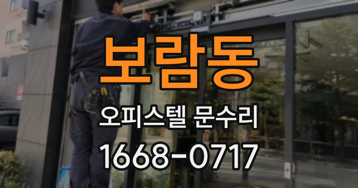 보람동 오피스텔 문수리