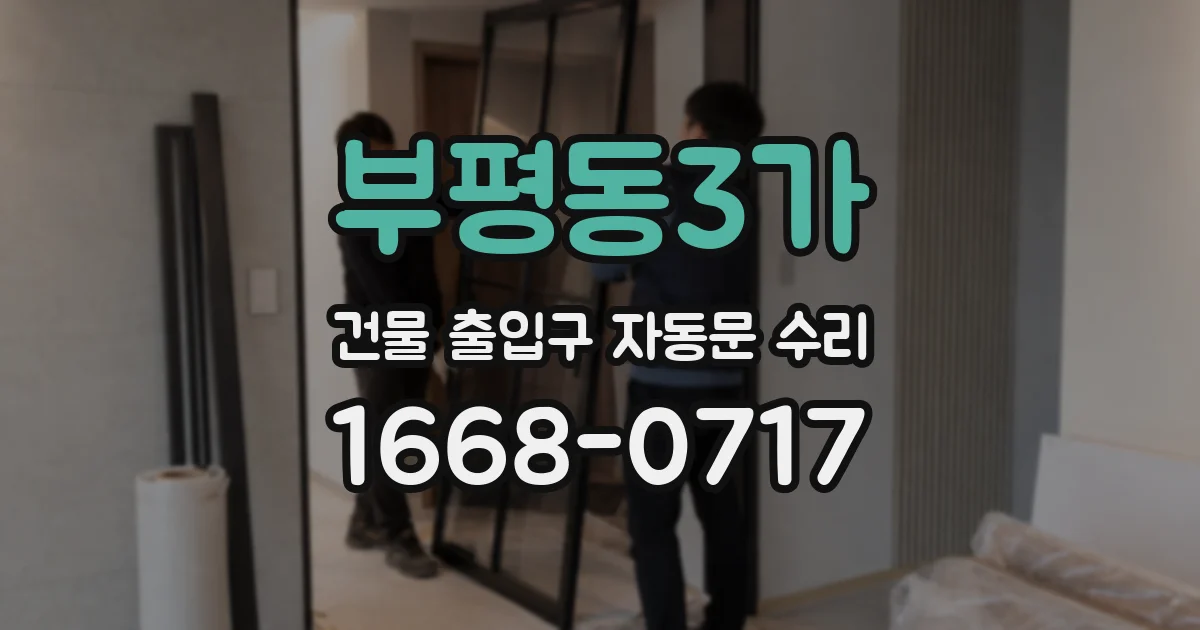 부평동3가 건물 출입구 자동문 수리