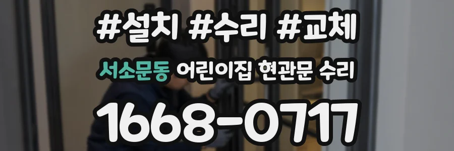 서소문동 어린이집 현관문 수리