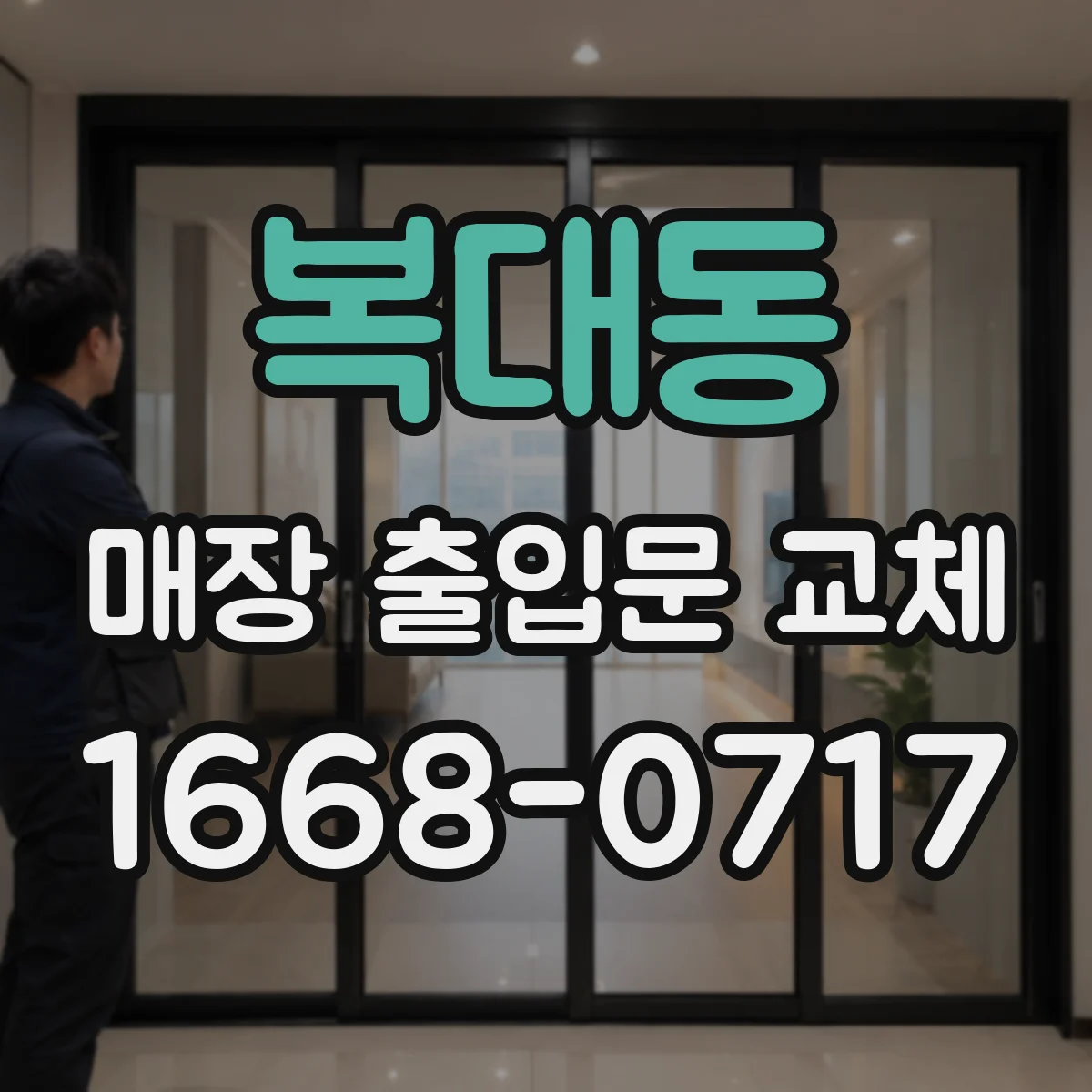 복대동 매장 출입문 교체