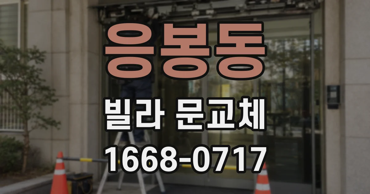 응봉동 빌라 문교체